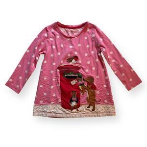 Mini Boden holiday wiener dog appliqué top